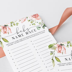 Watercolor flowers baby shower games printable baby name by LittleSizzle