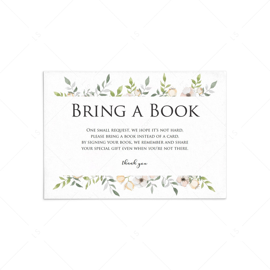 Garden Baby Shower Bring a Book Card template | Instant download – LittleSizzle garden-baby-shower-bring-a-book-card-template-instant-download-littlesizzle