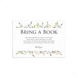Bring a book card for floral baby shower party by LittleSizzle
