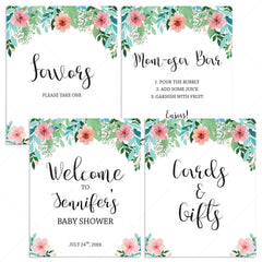 Floral Baby Shower Sign Pack Printable by LittleSizzle