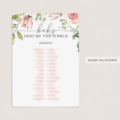 Floral baby party games baby around the world by LittleSizzle
