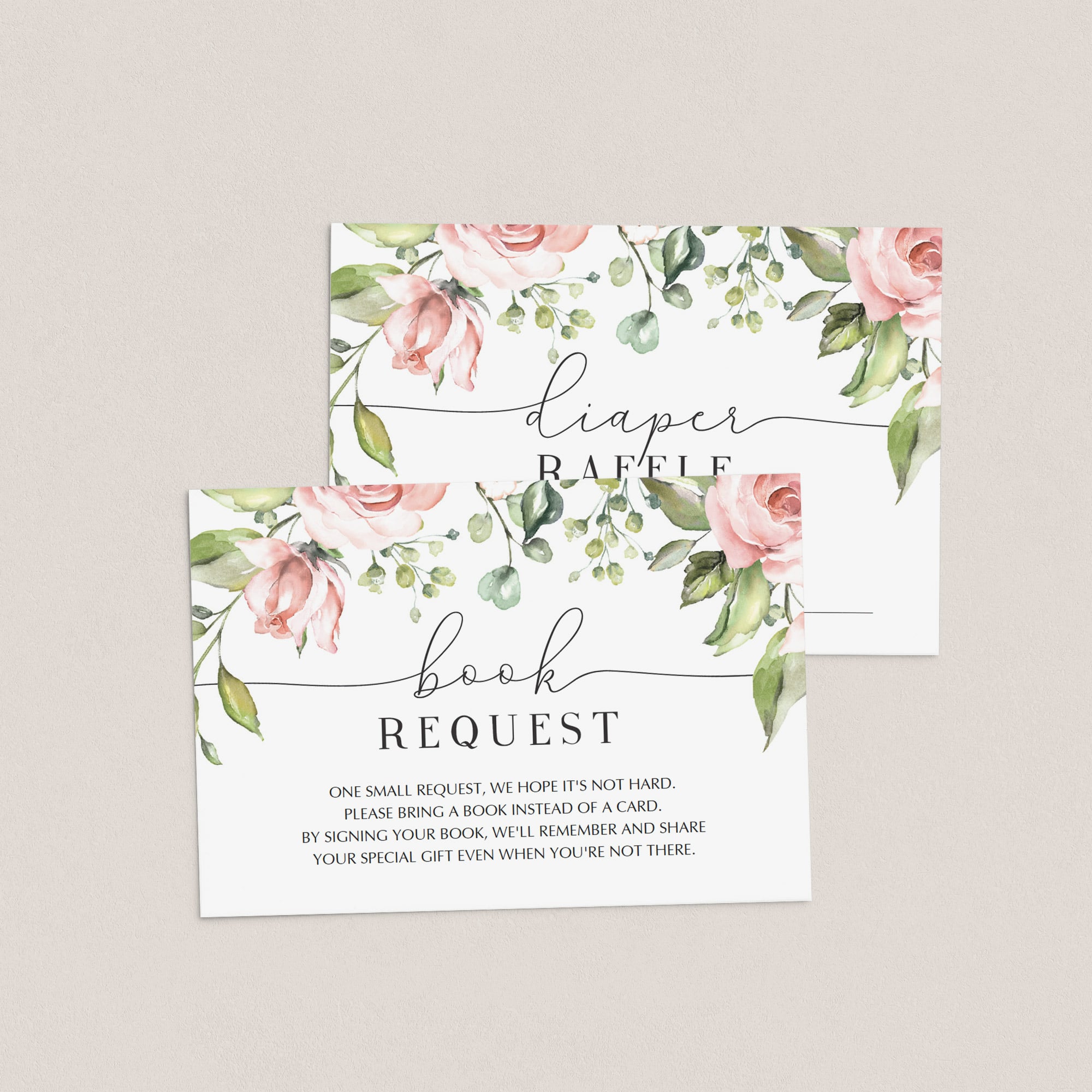 Watercolor flowers on baby party invite template by LittleSizzle