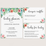 Floral Baby Shower Invitation Set Templates by LittleSizzle