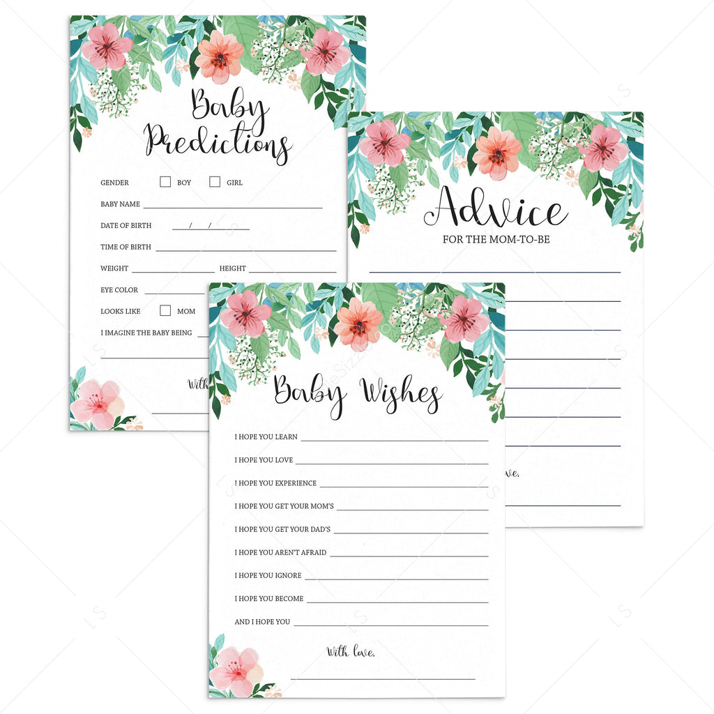 Printable Baby Shower Keepsakes for mom-to-be | Floral themed – LittleSizzle