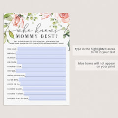 Blush Floral Baby Shower Game Bundle For Zoom