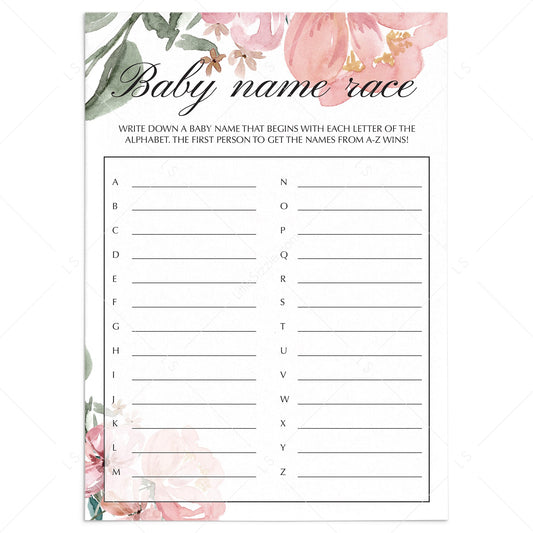 Guess That Baby Name Game Printable by LittleSizzle