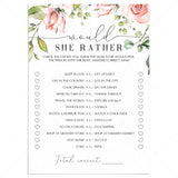 Would she rather game for floral baby shower by LittleSizzle