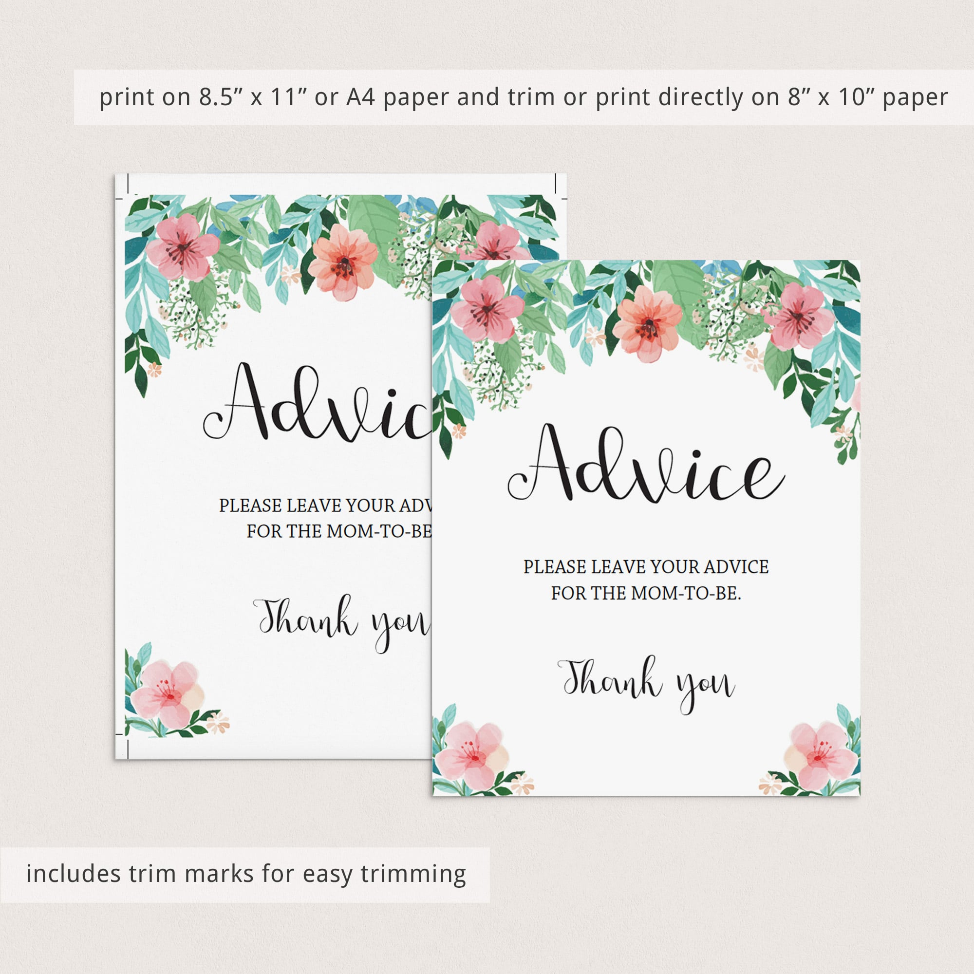 Advice sign for girl shower download PDF by LittleSizzle