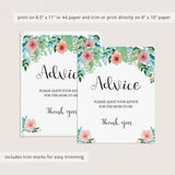 Advice sign for girl shower download PDF by LittleSizzle
