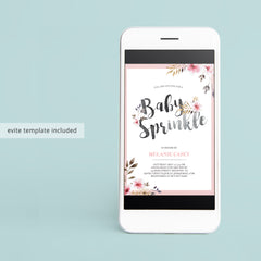 Girl baby sprinkle evite template download digital files by LittleSizzle