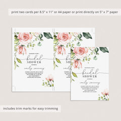 Blush Roses Bridal Shower Invitation Templates Download