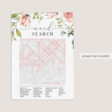 bridal word search with answer key included