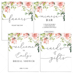 Blush Bridalshower Signs Package Printables by LittleSizzle