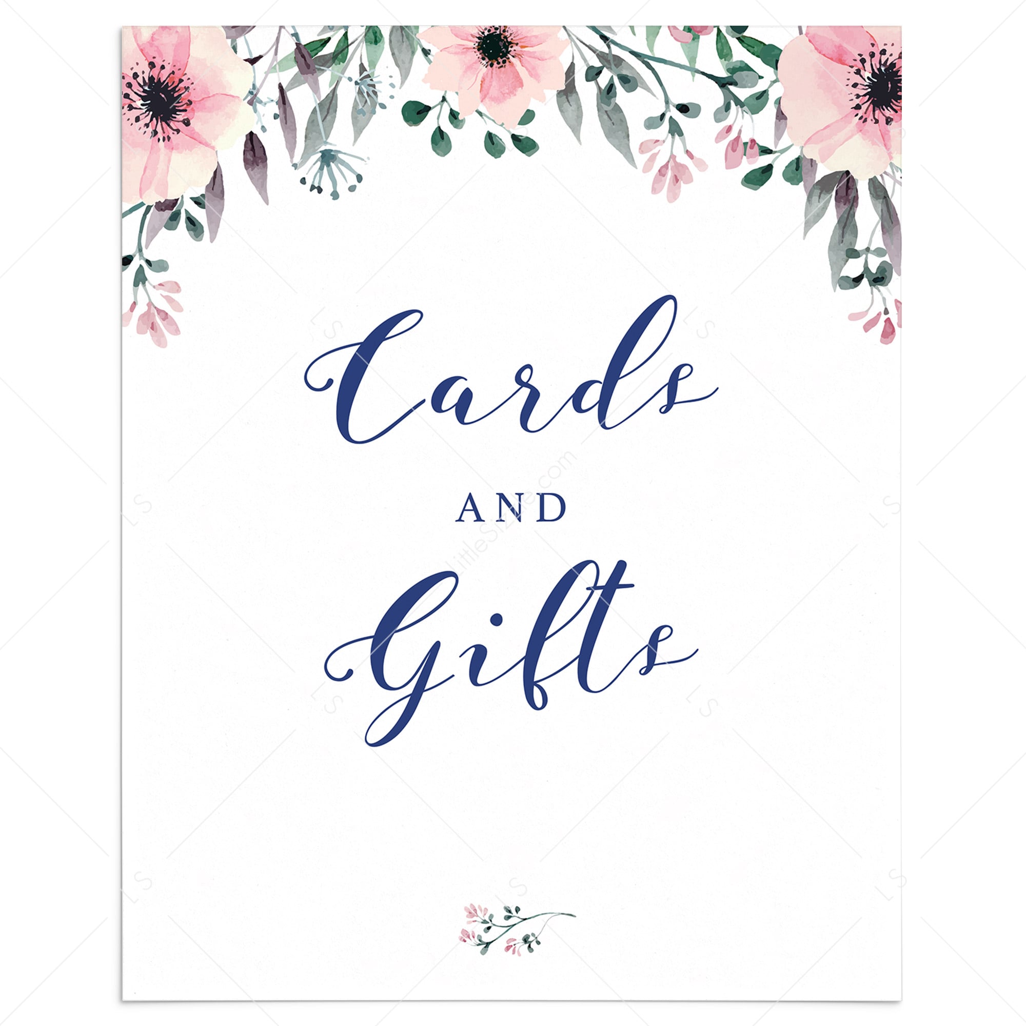 Floral Cards and Gifts Sign Printable by LittleSizzle
