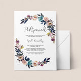 Postponed Bridal Shower Announcement Floral Template Instant Download
