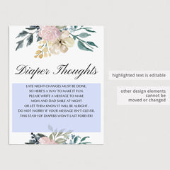 Printable Flower Baby Shower Activity Diaper Thoughts