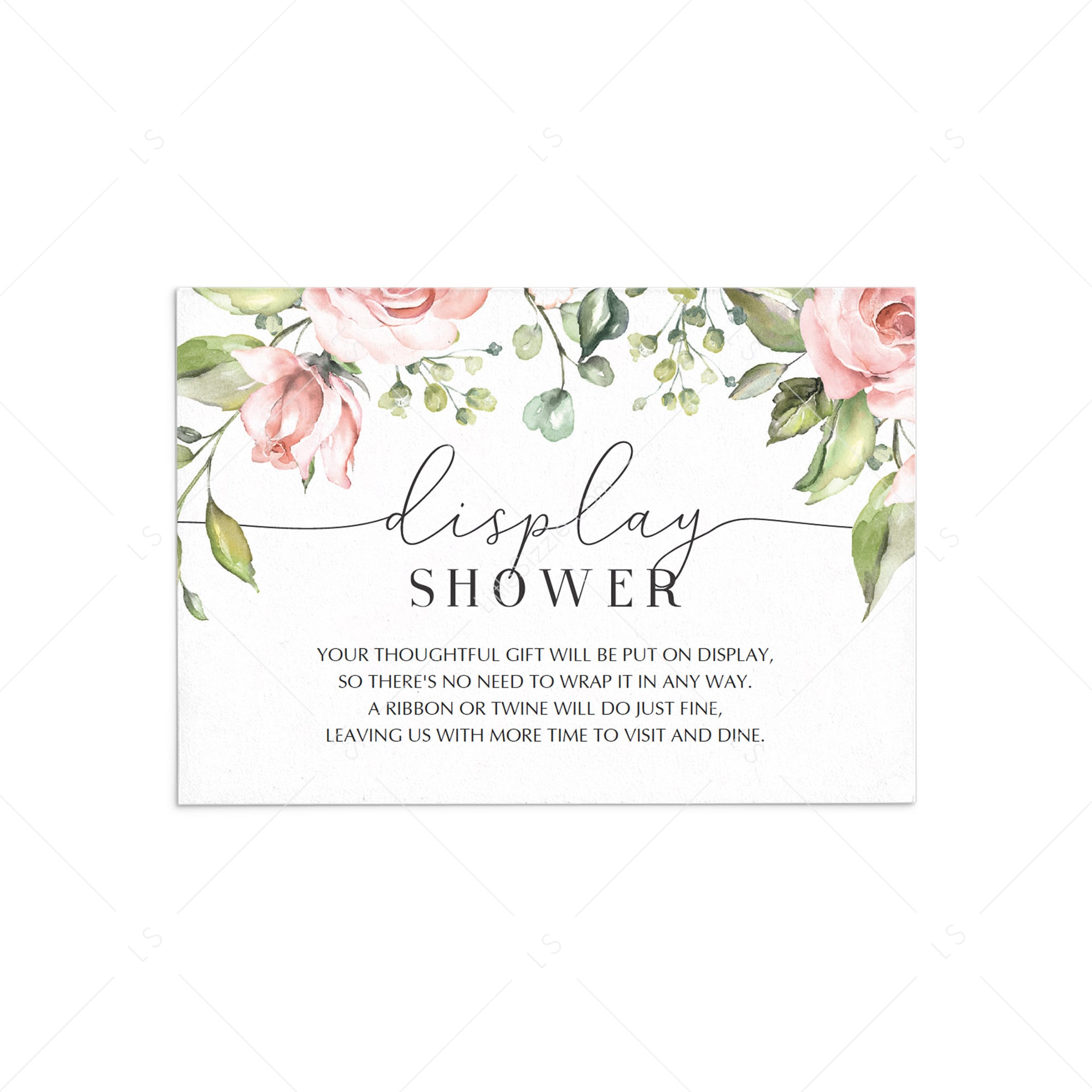 Blush Floral Display Shower Card Printable by LittleSizzle