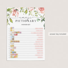 bridal shower emoji pictionary game cards printable