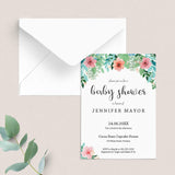 Floral Baby Shower Invitation Template by LittleSizzle