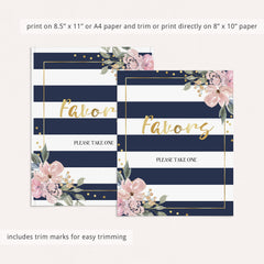 Printable navy party decor with flowers by LittleSizzle