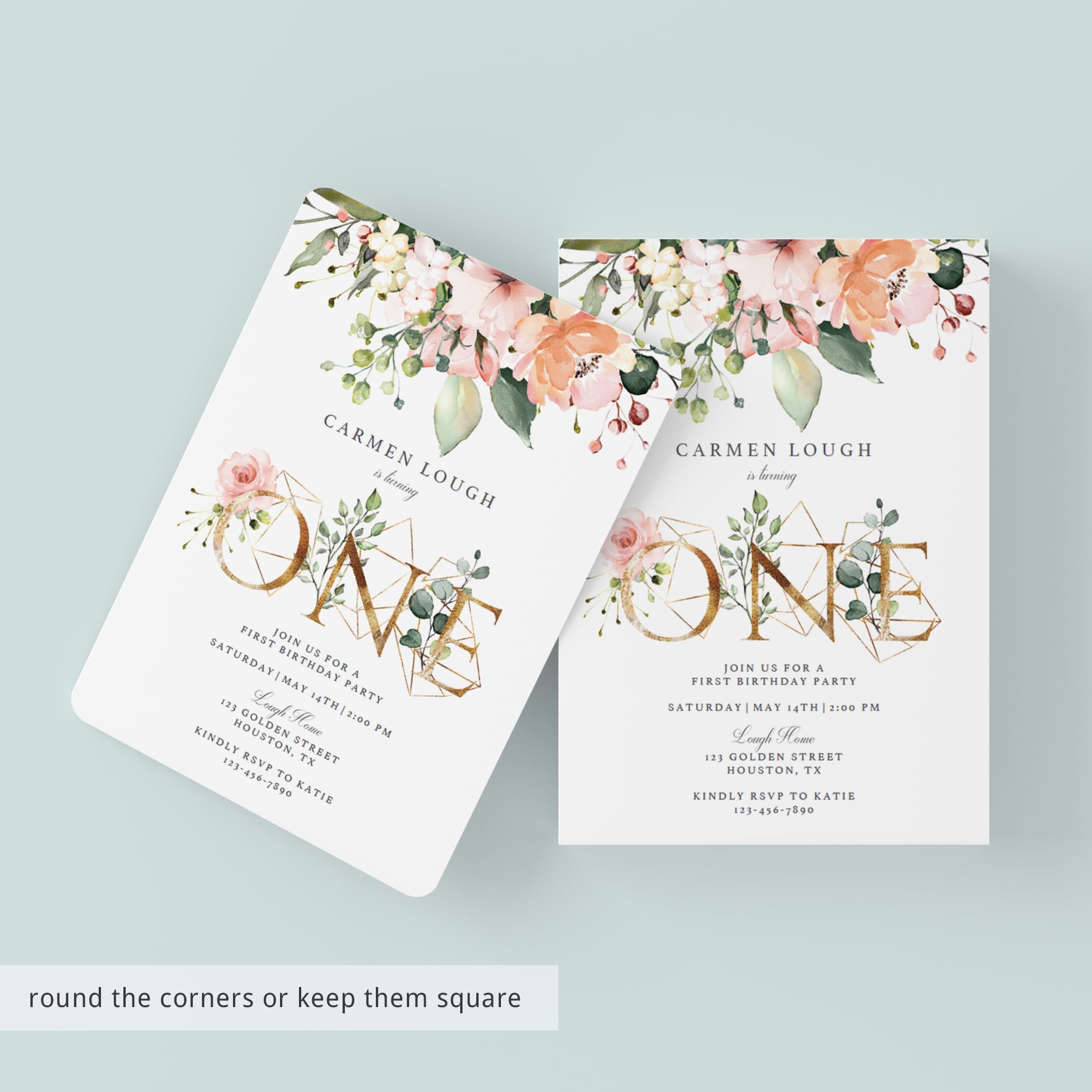 Floral one birthday invitations by LittleSizzle