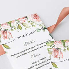 Watercolor flowers baby brunch menu card by LittleSizzle