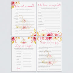 Pumpkin baby shower games pack for girl by LittleSizzle