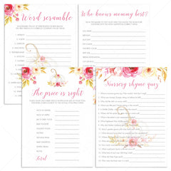 Pumpkin baby shower games pack for girl by LittleSizzle