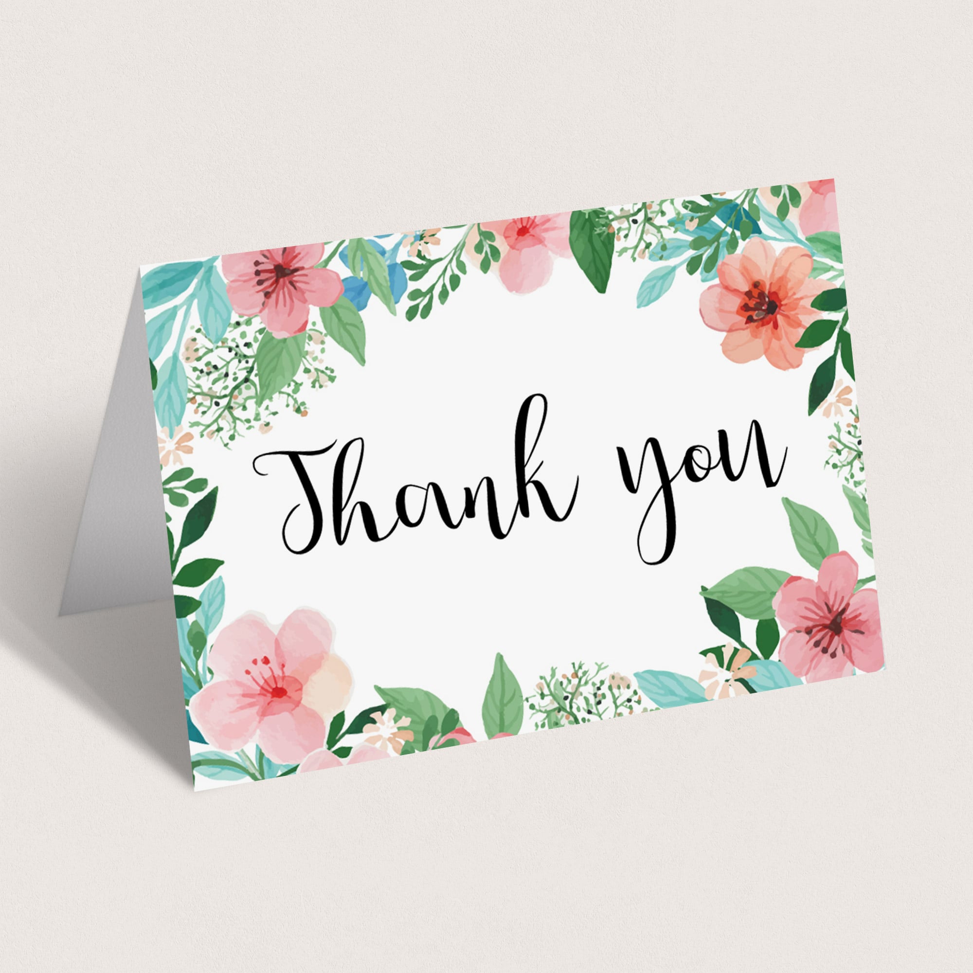 Watercolor thank you card printable for gender neutral baby shower by LittleSizzle