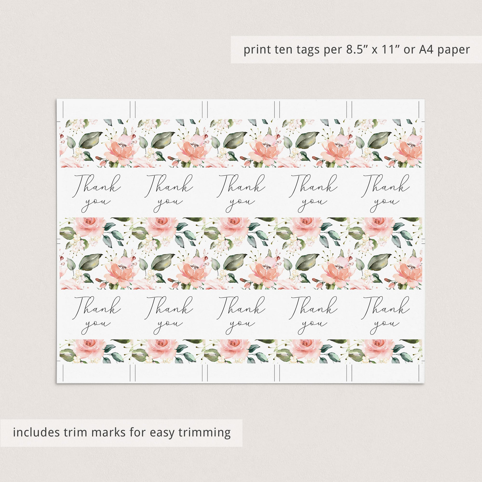 Favor tags for floral themed baby shower instant download by LittleSizzle