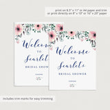 Pink Floral Welcome Poster Editable Template