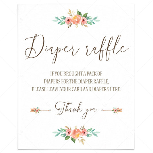 Floral Diaper Raffle Sign Printable by LittleSizzle