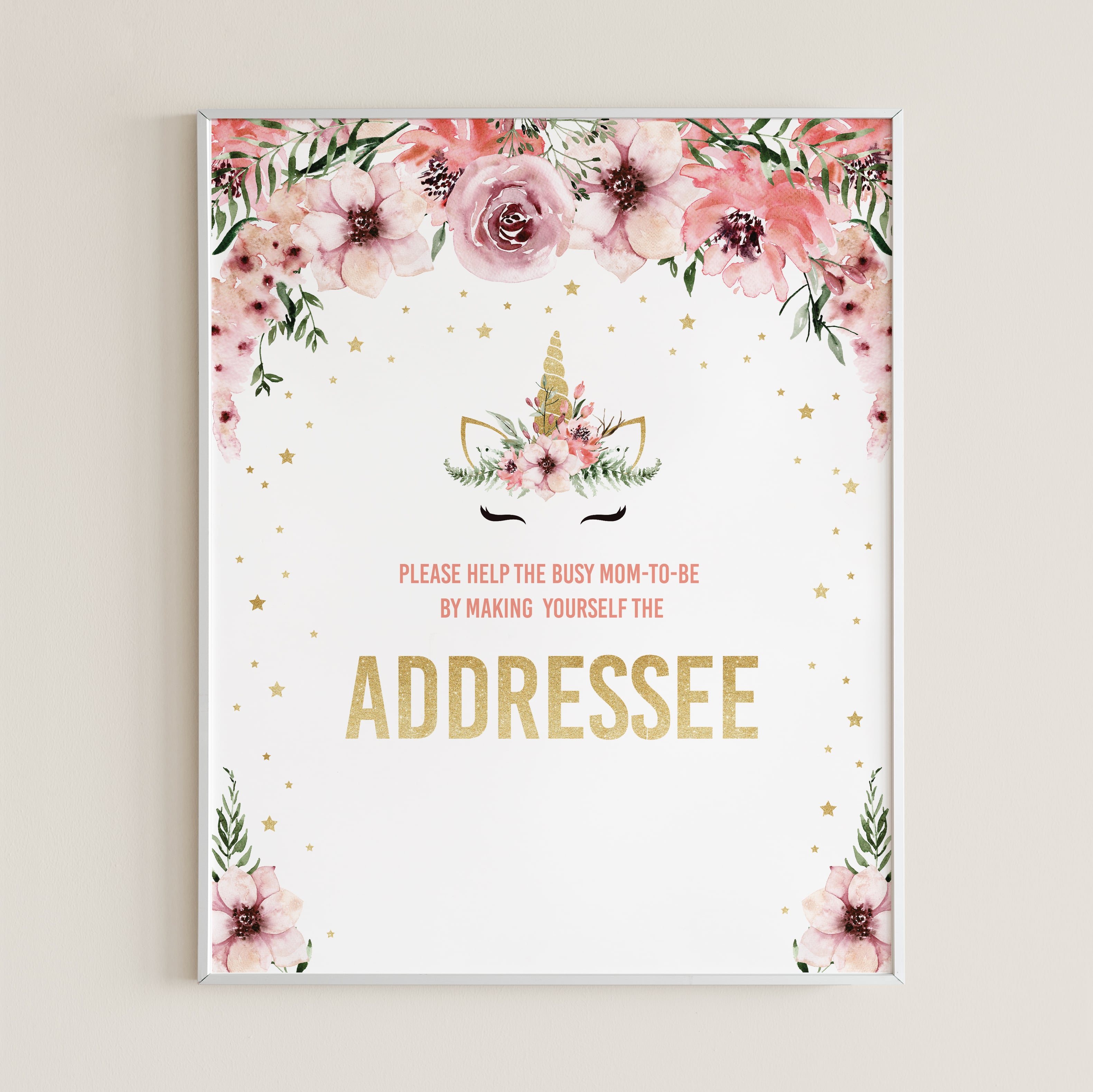 Adress an envelope sign for girl baby shower download by LittleSizzle