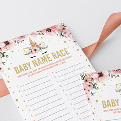 Ice breaker game for baby shower name race by LittleSizzle