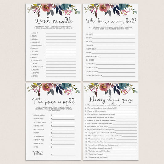 Boho themed baby shower games printable by LittleSizzle