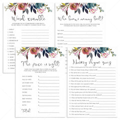 Boho themed baby shower games printable by LittleSizzle
