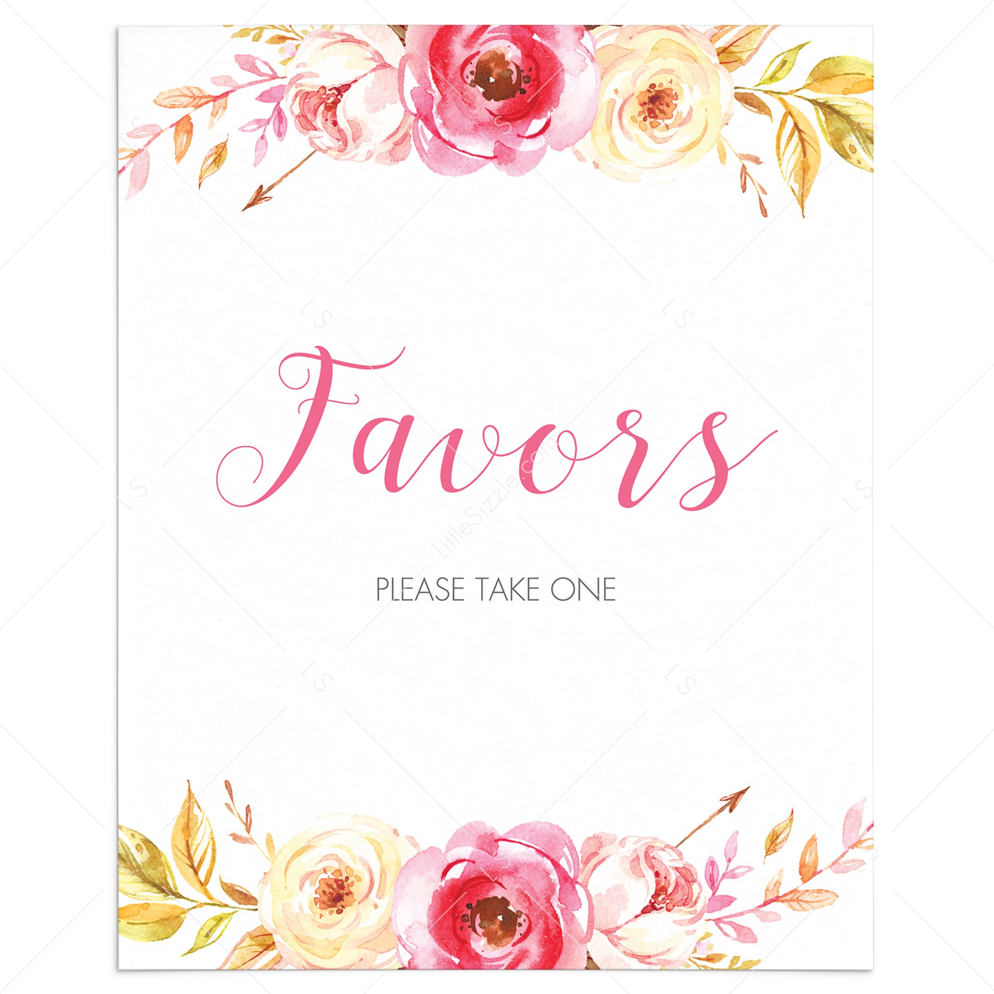 Favors please take one table sign printable by LittleSizzle