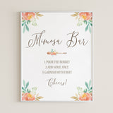 Pink Floral Mimosa Bar Sign Download by LittleSizzle