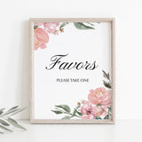 Shower favors printable with pink watercolor flowers by LittleSizzle
