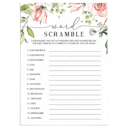floral wedding games instant download by LittleSizzle