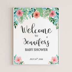 Floral Baby Shower Welcome Sign Template