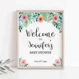 Floral Baby Shower Welcome Sign Template