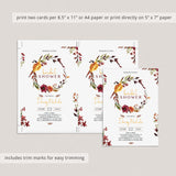 Bridal shower invitations with floral wreath autumn theme by LittleSizzle