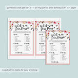 Whats in your purse baby game printable with pink flowers by LittleSizzle
