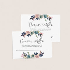 Shower diaper tickets printables flowers by LittleSizzle