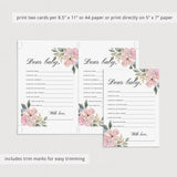 Whimsical Baby Wishes Printable - Floral Watercolor