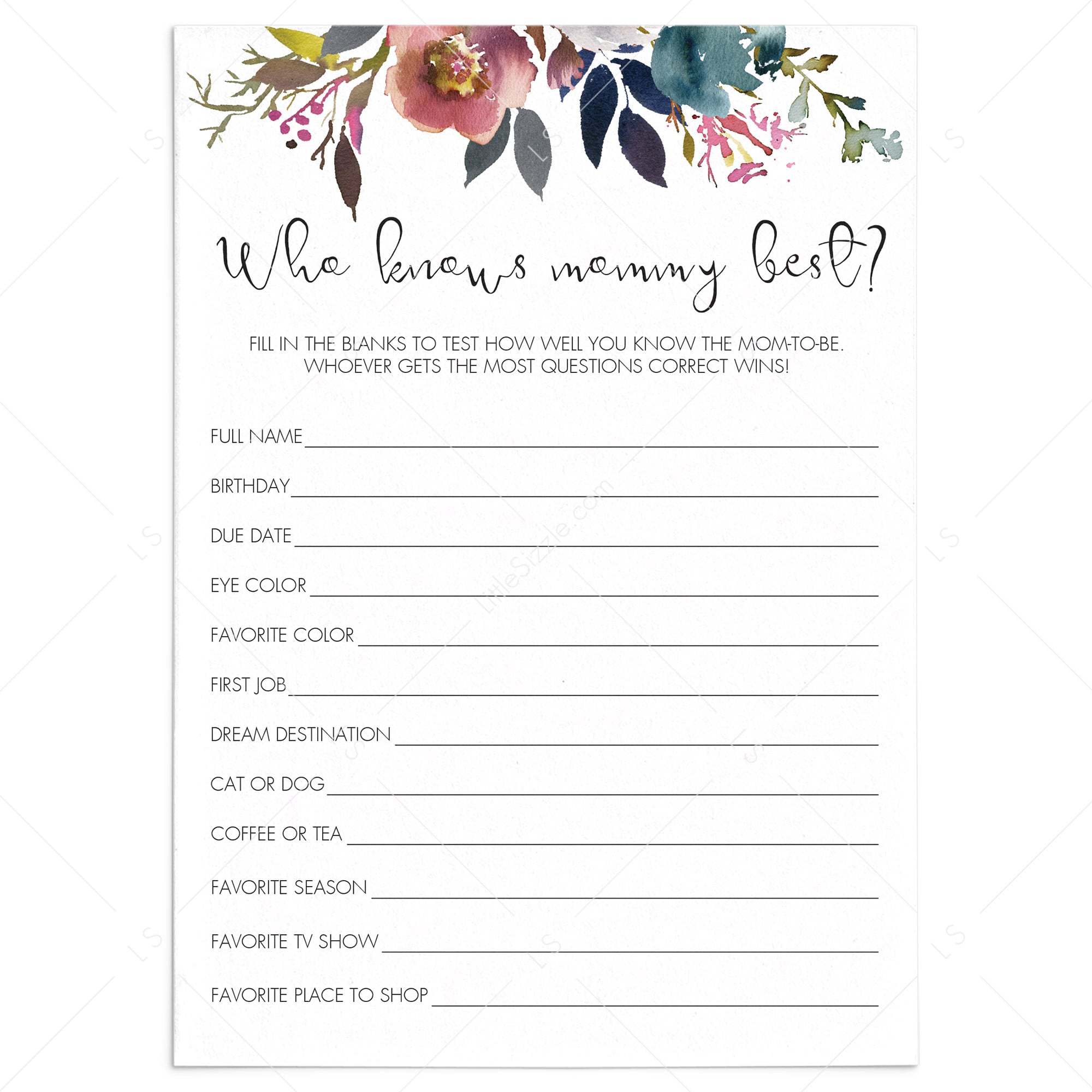 Mommy best baby shower game boho themed by LittleSizzle