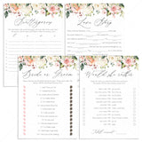 Watercolor floral bridal shower games package by LittleSizzle
