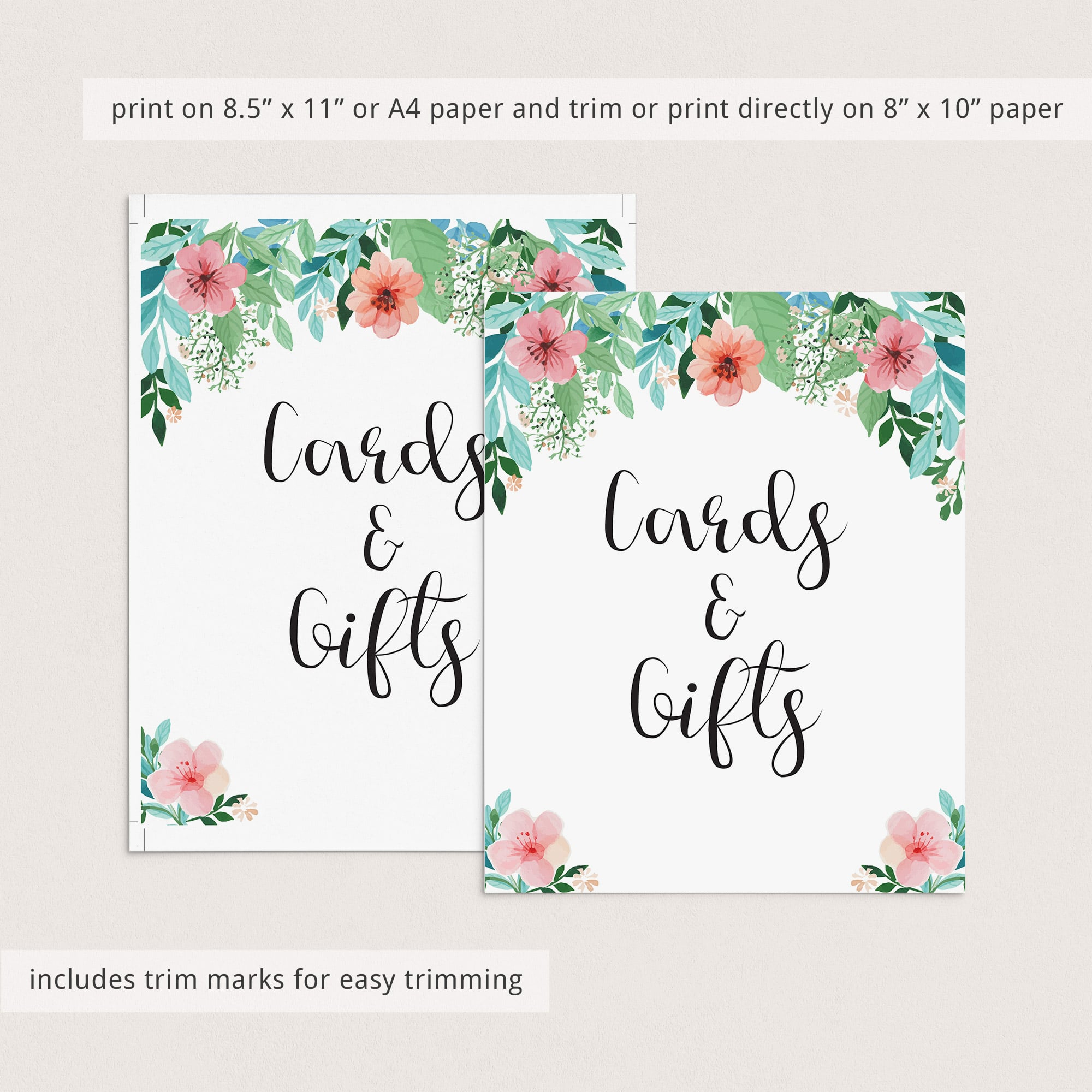 Printable floral party decor signs by LittleSizzle