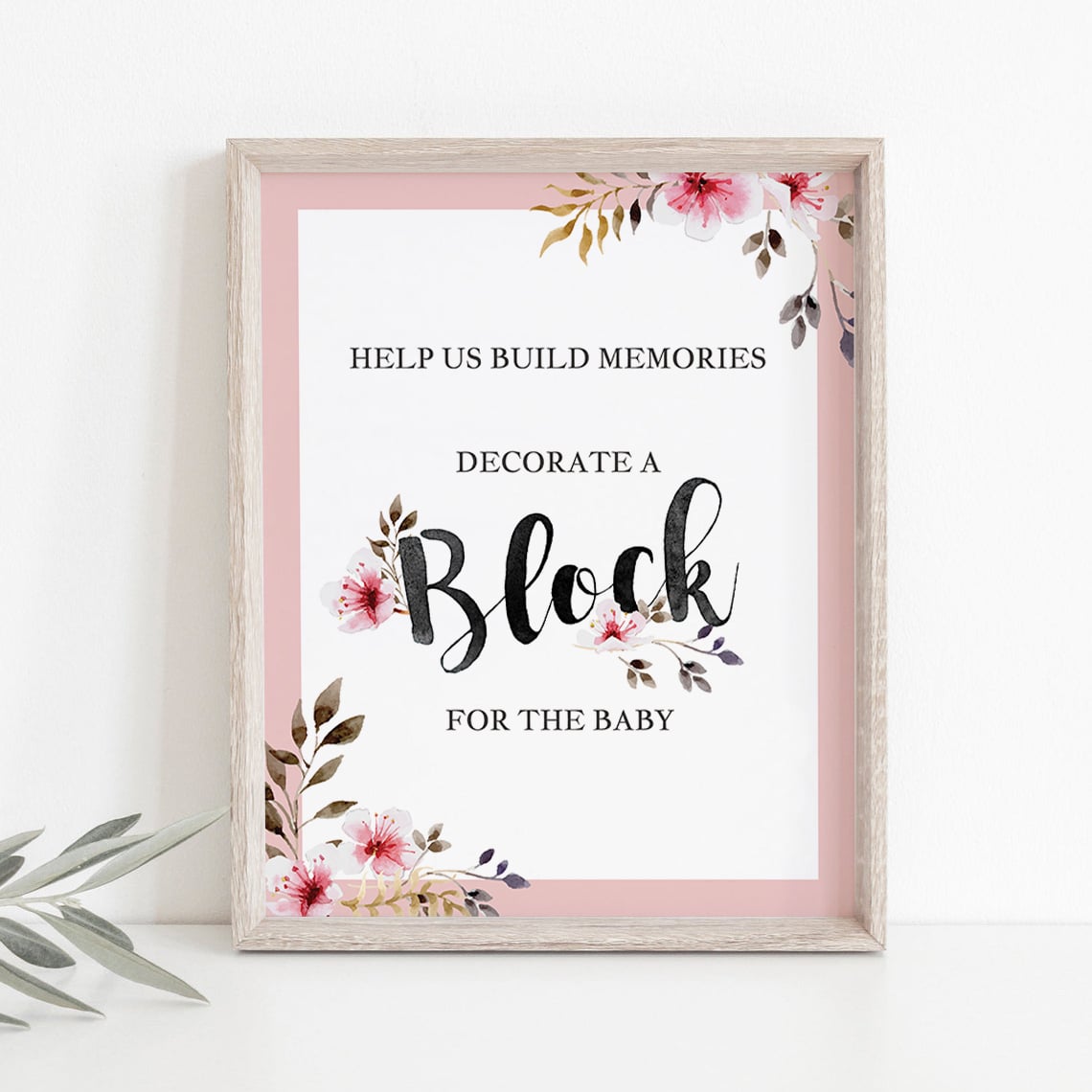 Decorate a block for baby girl table decor signs printable by LittleSizzle